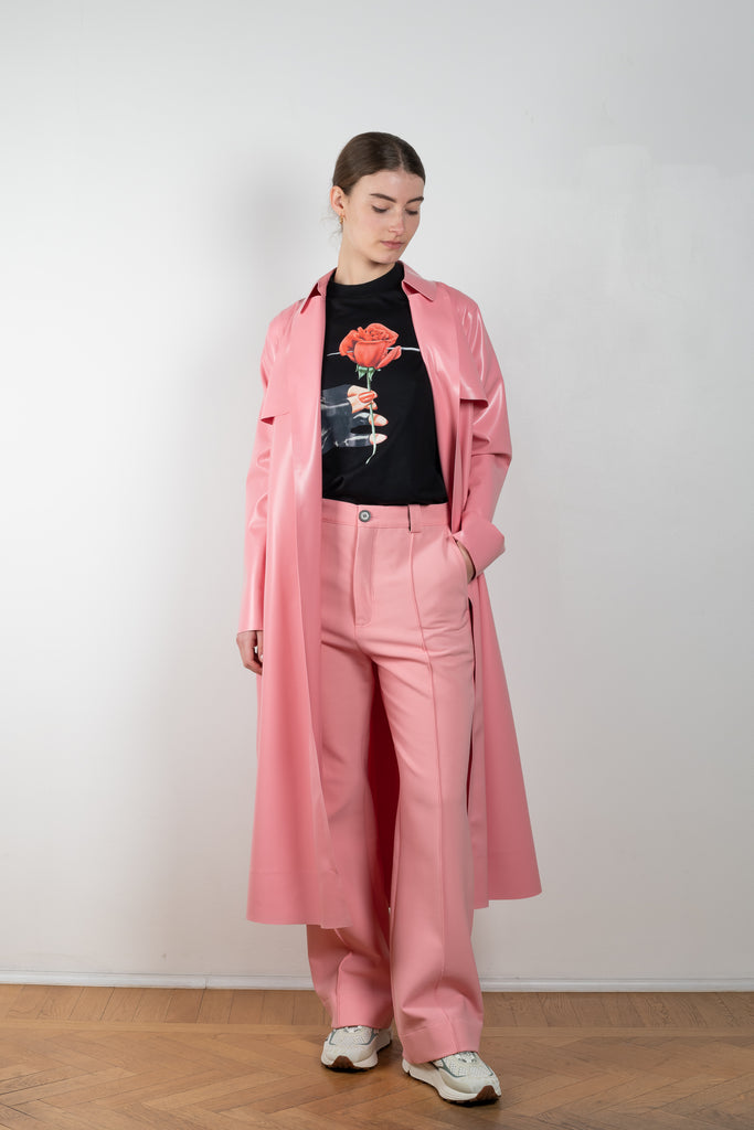 The Straight Leg Trousers by Kwaidan Editions is a high waisted structured trouser with a straight leg in this season's pink