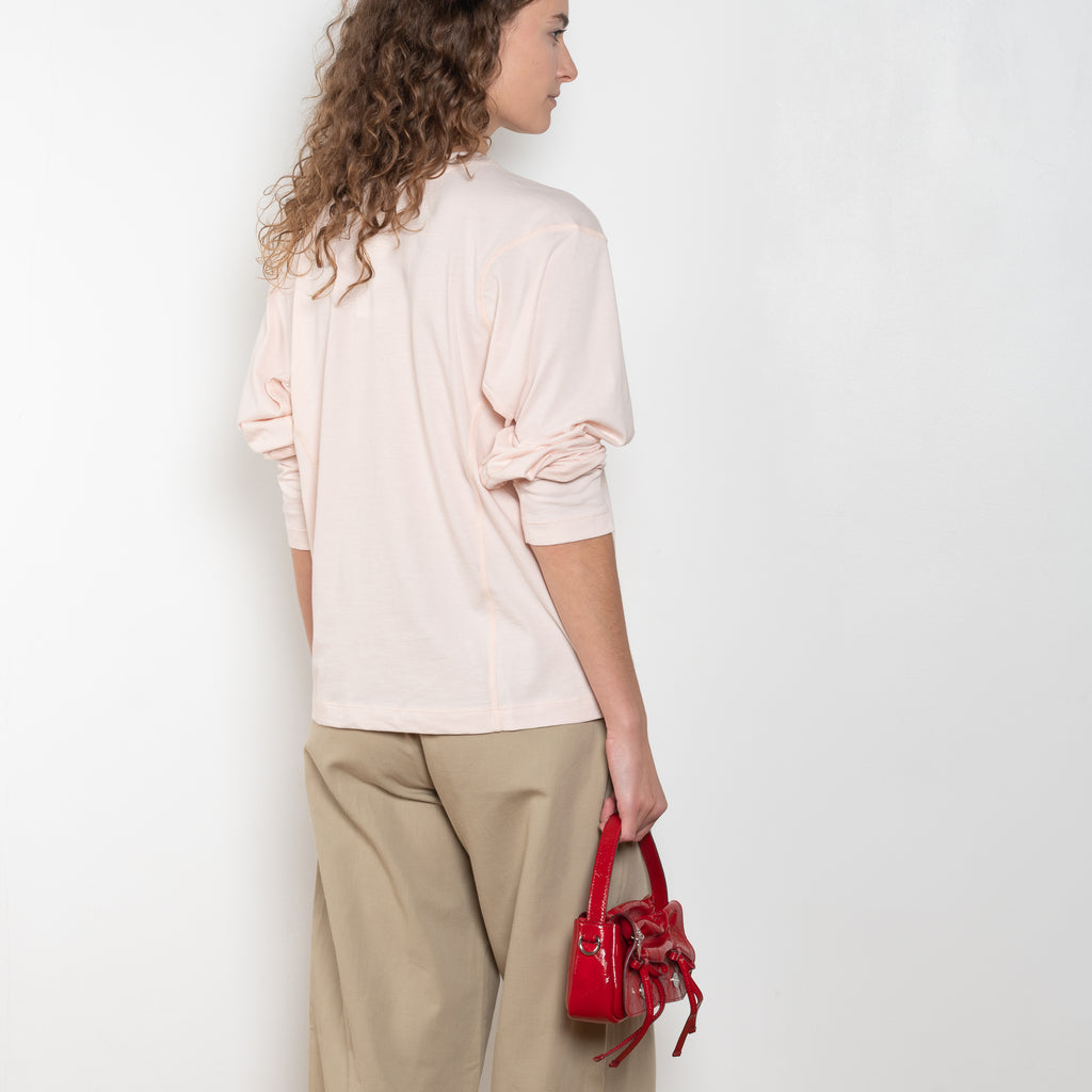 The Coverstitch Tee by 6397 is a long sleeve Tee with subtle, tonal cover stitch details throughout the body in a soft Peruvian cotton jersey