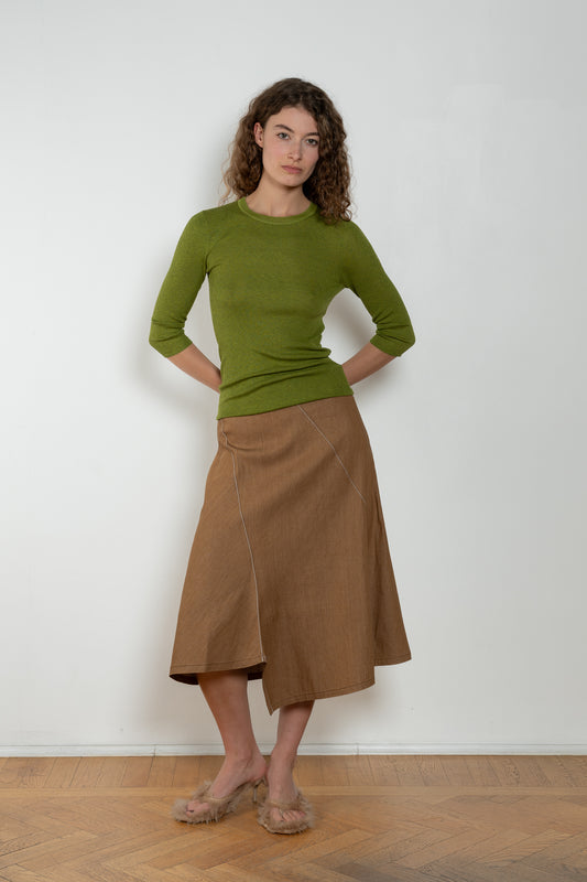 6397 Diagonal Denim Skirt