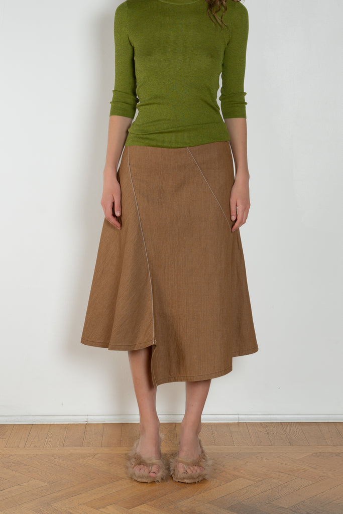 6397 Diagonal Denim Skirt