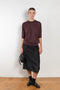 The Embroidered slip Skirt by 6397 in silk habotai has a tonal embroidered dot all over and and an elasticated waist