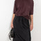 The Embroidered slip Skirt by 6397 in silk habotai has a tonal embroidered dot all over and and an elasticated waist