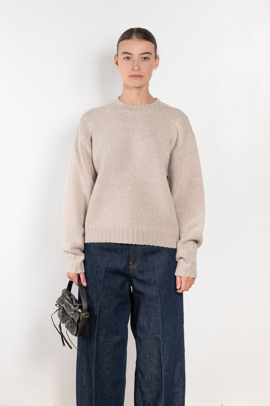 The High Crew Pullover by 6397 is soft chunky knitted sweater with a relaxed fit through the body