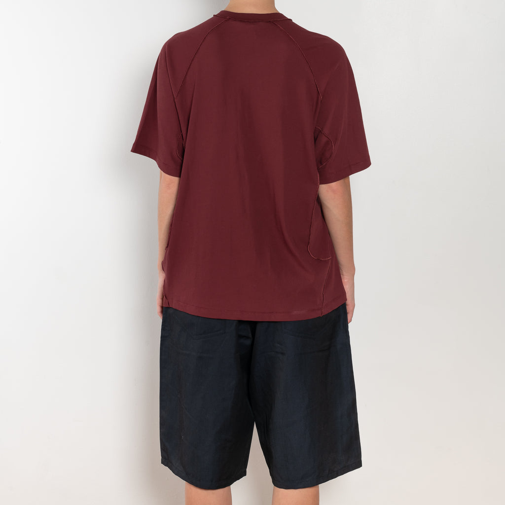 The Inside Out Vneck by 6397 is an oversized Tee with elbow length sleeve and 'inside out' seaming detail in a lightweight japanese cotton jersey