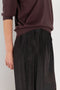 The Inside Out Drawstring Pant by 6397 in silk habotai has a subtle monochromatic print with 'inside out' finishing