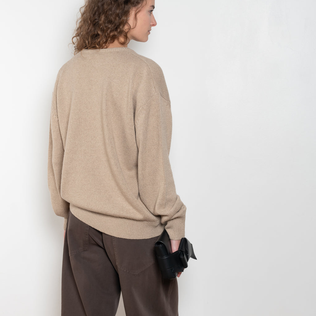 The Oversized V-neck Sweater by 6397 is a oversized sweater made from a cashmere and cotton blend yarn