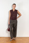 The Cropped Roomy Trouser by 6397 is wide cropped leg, it has side slit pockets and slash pockets on the back in a soft cotton and linen blend