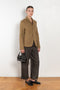 The Boiled Pinstripe Blazer by 6397 is a fitted buttoned jacket in a boiled wool with a delicate pinstripe pattern
