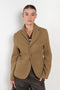 The Boiled Pinstripe Blazer by 6397 is a fitted buttoned jacket in a boiled wool with a delicate pinstripe pattern