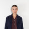The Boiled Pinstripe Blazer by 6397 is a fitted buttoned jacket in a boiled wool with a delicate pinstripe pattern