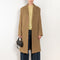 The Boiled Pinstripe Coat by 6397 is a fitted long coat in a boiled wool with a delicate pinstripe pattern