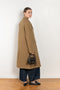 The Boiled Pinstripe Coat by 6397 is a fitted long coat in a boiled wool with a delicate pinstripe pattern