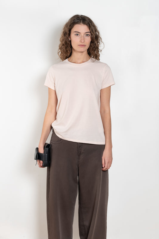 The Mini Boy Tee by 6397 is a crew neck Tee with a rib trim, cap sleeve and shrunken body