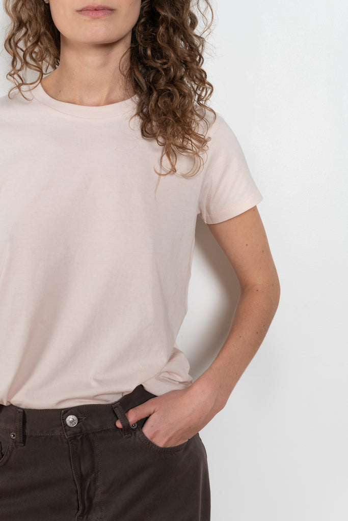 The Mini Boy Tee by 6397 is a crew neck Tee with a rib trim, cap sleeve and shrunken body