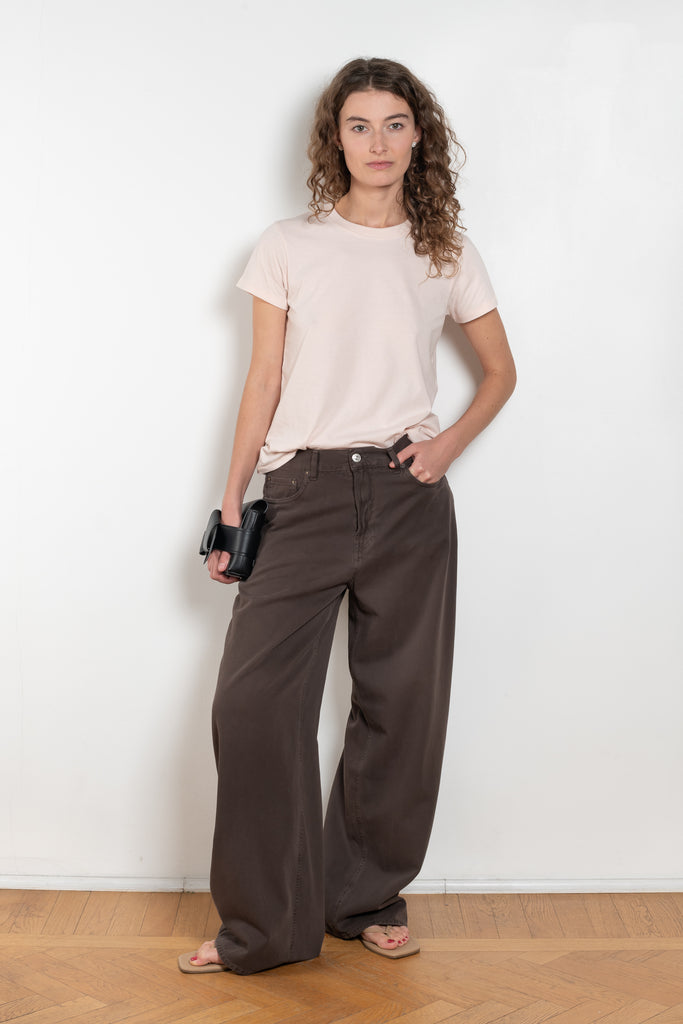 The Mini Boy Tee by 6397 is a crew neck Tee with a rib trim, cap sleeve and shrunken body