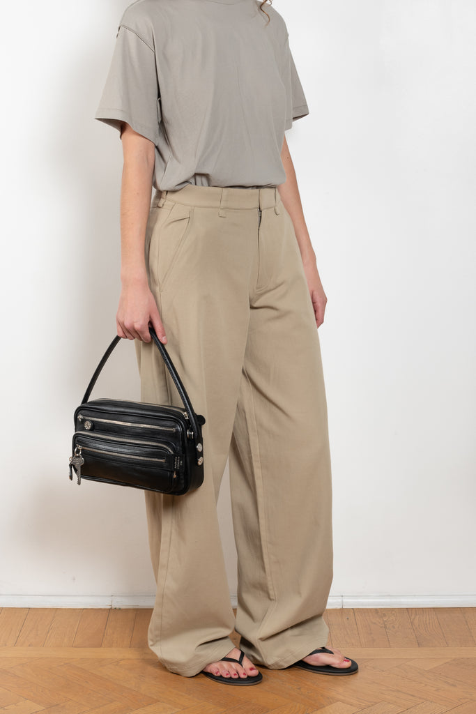The Roomy Jeans by 6397 is a relaxed trouser made in a Japanese cotton and hemp bland twill with a wide slightly tapered leg