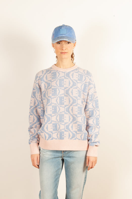 acne knit083 faded pink crewneck