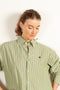 buttoned stripe shirt dark green bright green