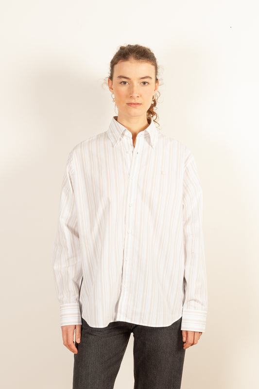 buttoned shirt white brown acne