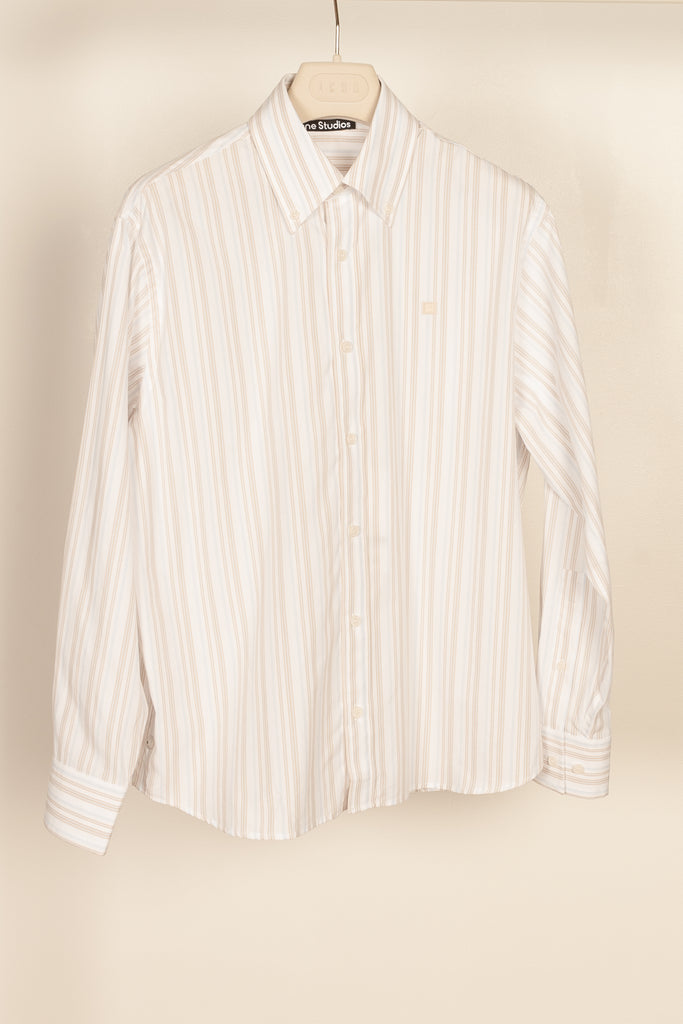 buttoned shirt white brown acne