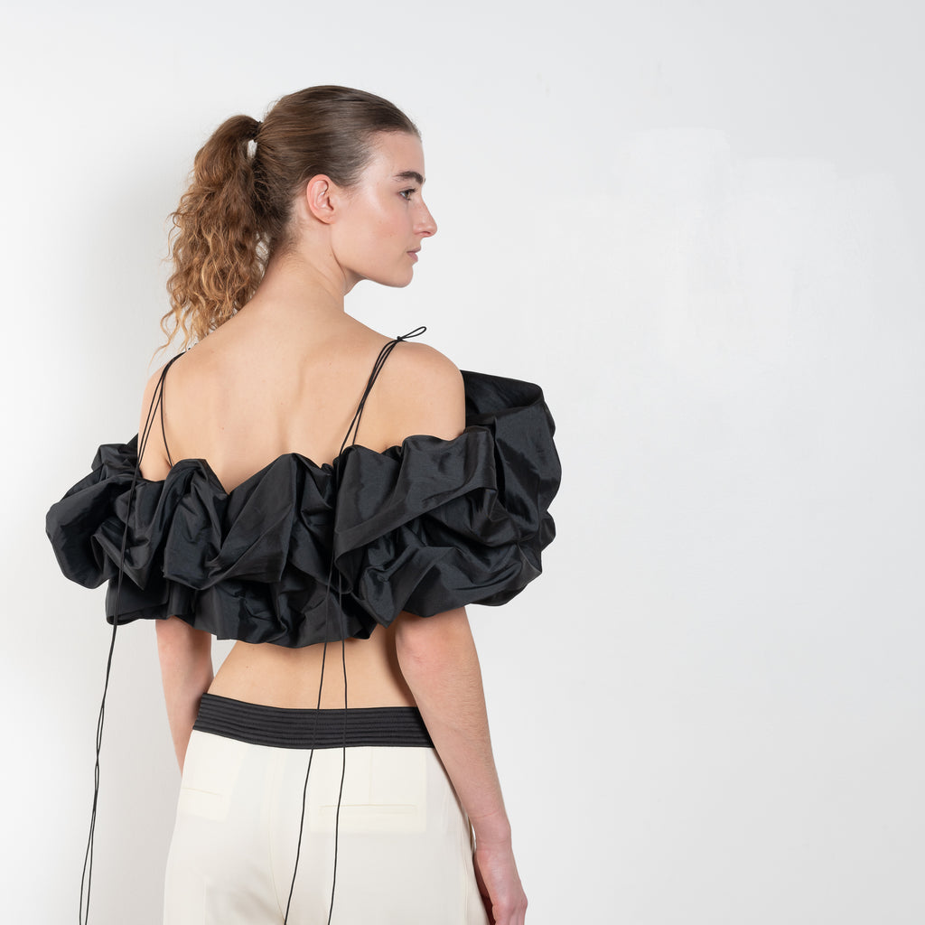 The Melissa Top by Anna October is a playful taffeta evening top inspired by a cloud shape with fine straps