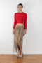 The Belted Twill Skirt by Acne Studios is crafted from classic cotton twill, featuring a trench-style belt at the hip with a leather buckle and embroidered eyelets