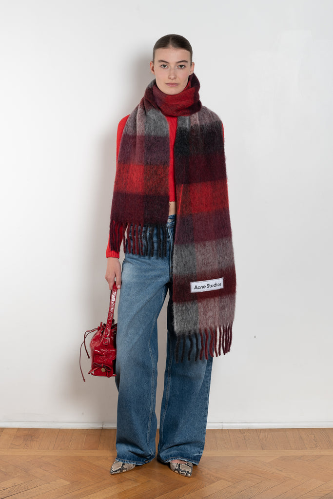 Mohair Checked Scarf