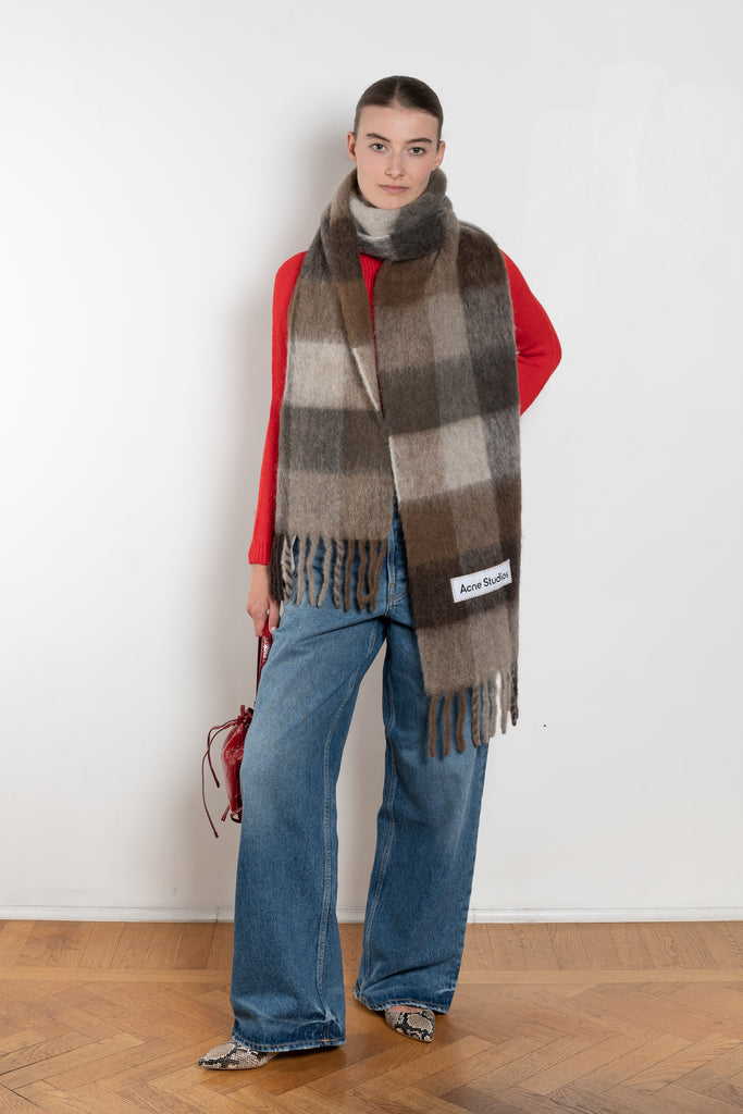 Mohair Checked Scarf