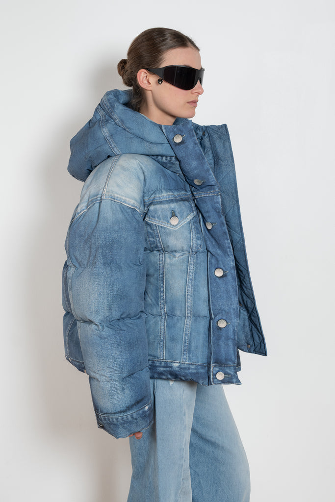Acne Studios Denim Printed Nylon Puffer