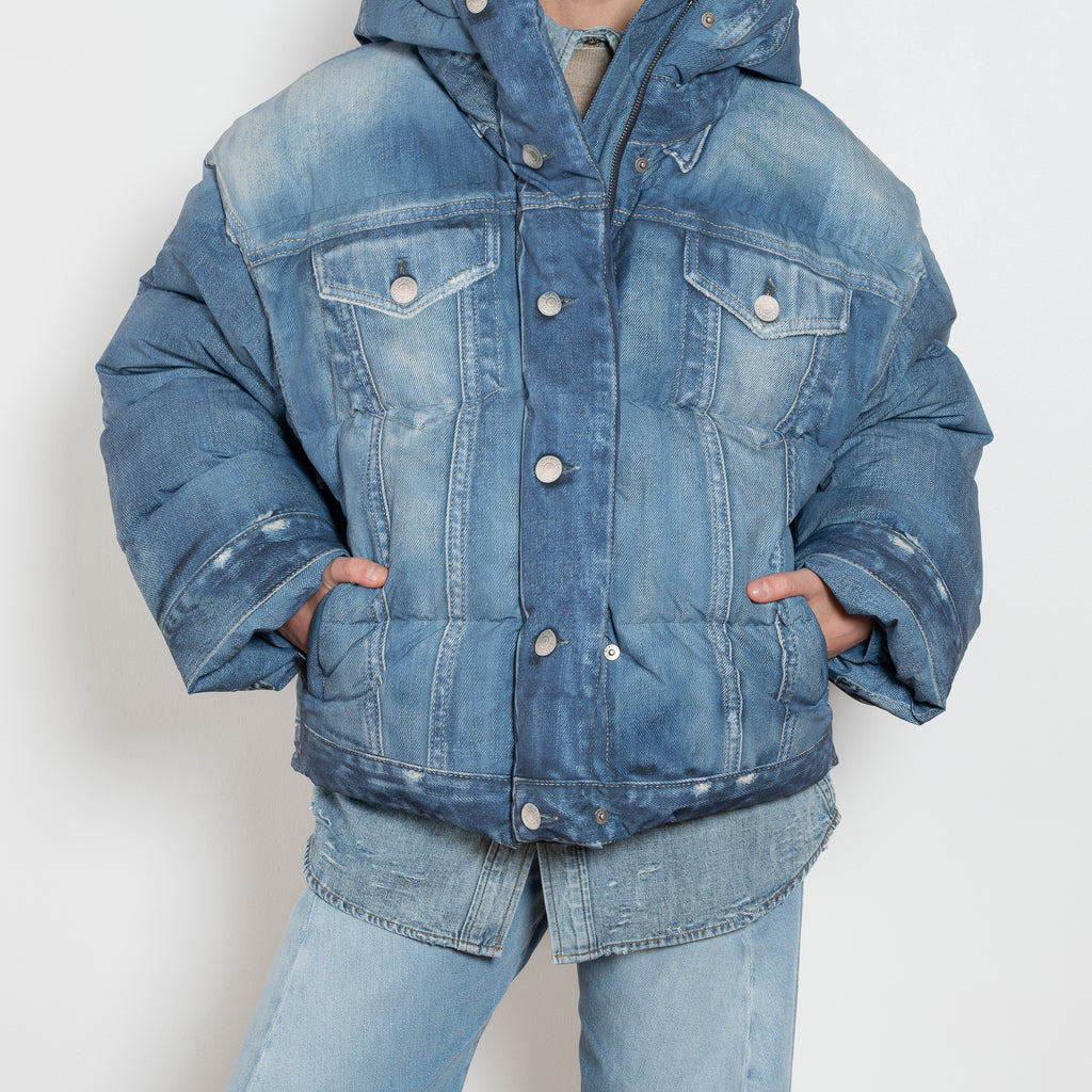 Acne Studios Denim Printed Nylon Puffer