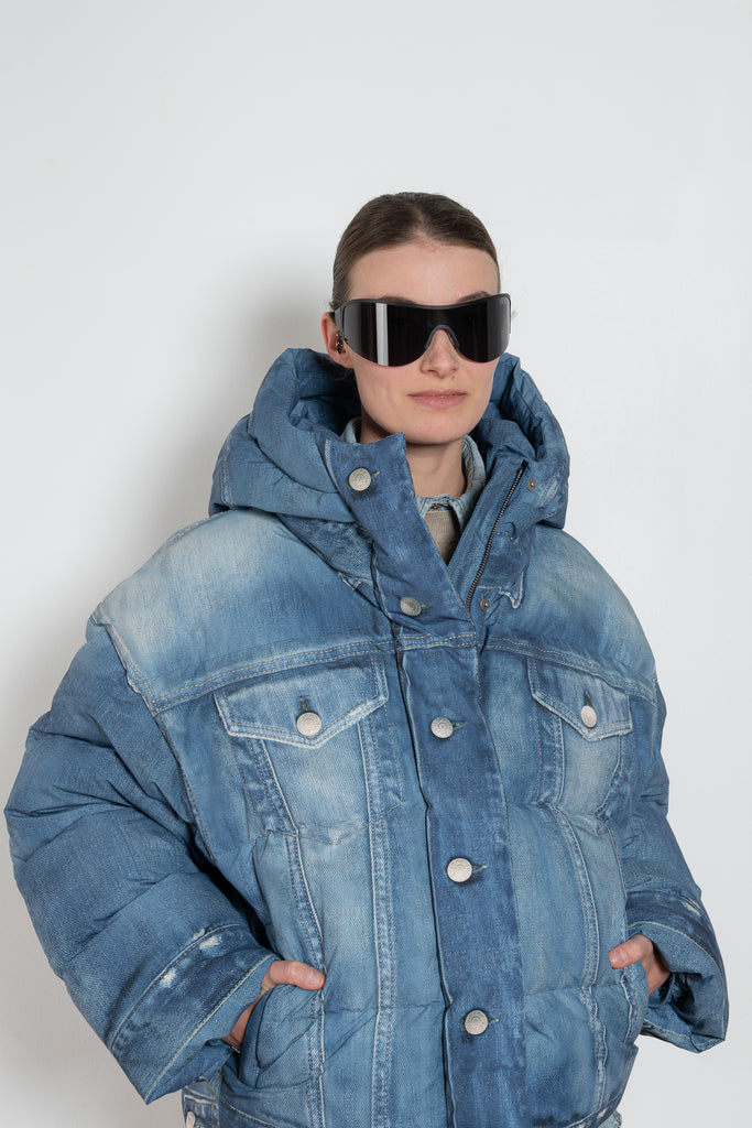 Acne Studios Denim Printed Nylon Puffer