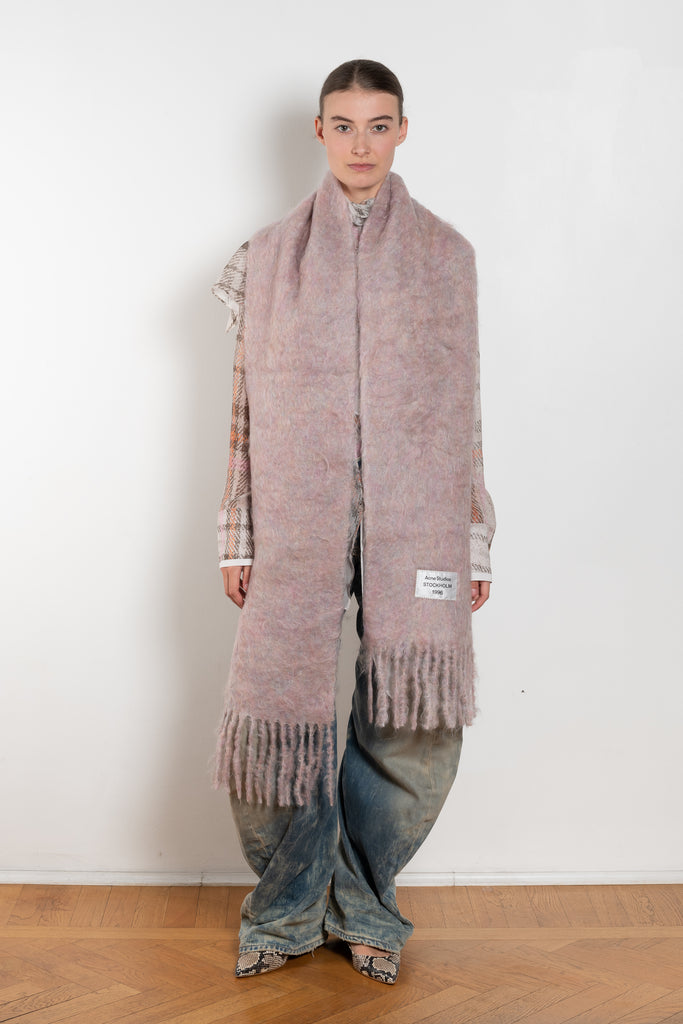 The Fringed Scarf Logo Label by Acne Studios is crafted from a wool alpaca blend detailed with an embroidered logo label.