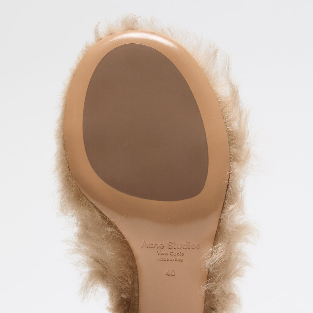 acne studios furry kitten heel sandals