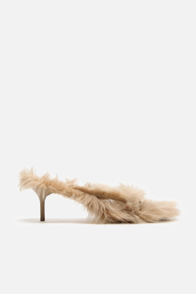 acne studios furry kitten heel sandals