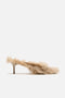 acne studios furry kitten heel sandals