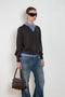 AcneStudios Layered Wool Knit with Blue polo collar