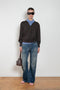 AcneStudios Layered Wool Knit with Blue polo collar