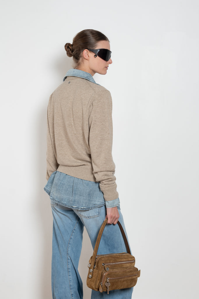 AcneStudios Layered Wool and Denim Knit