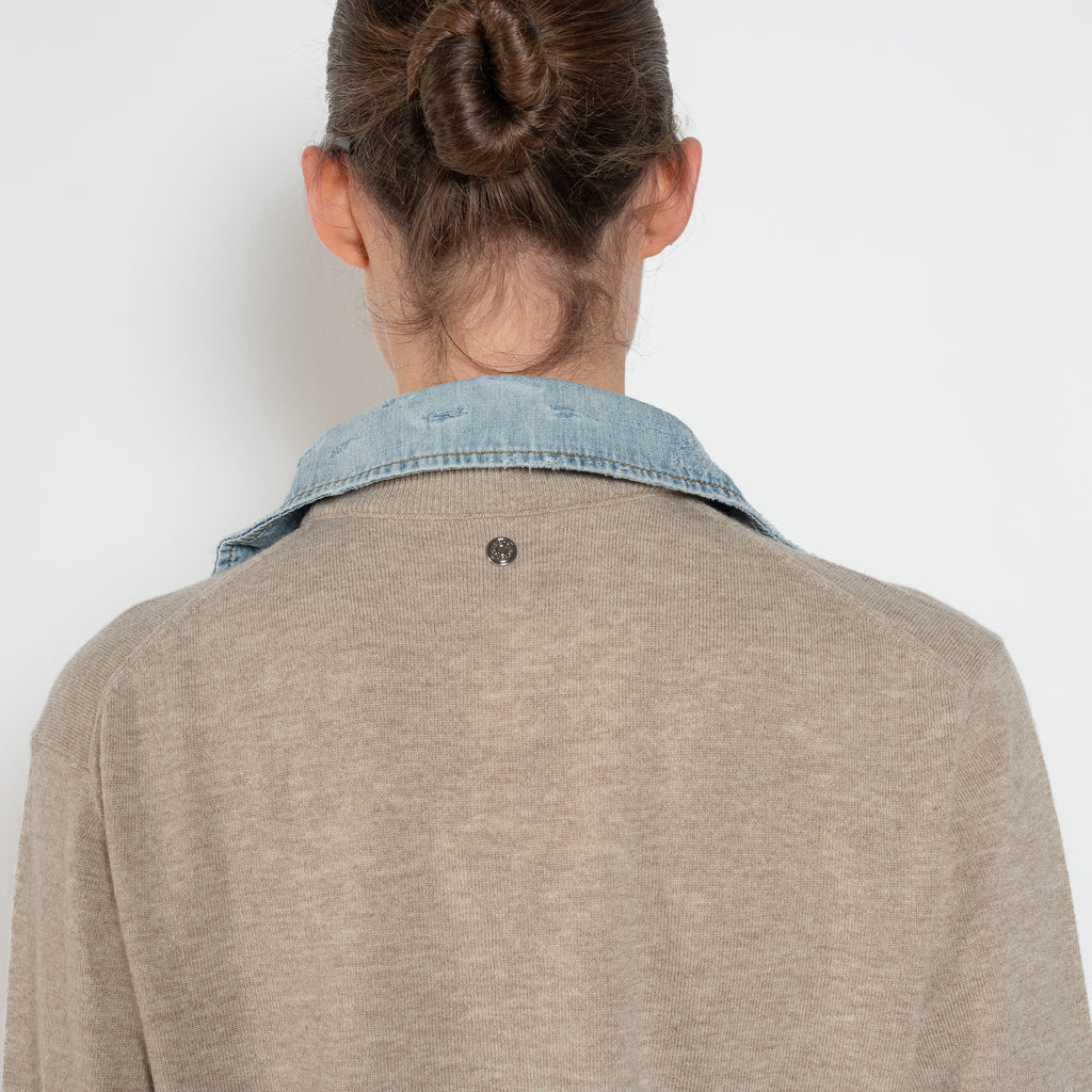 AcneStudios Layered Wool and Denim Knit