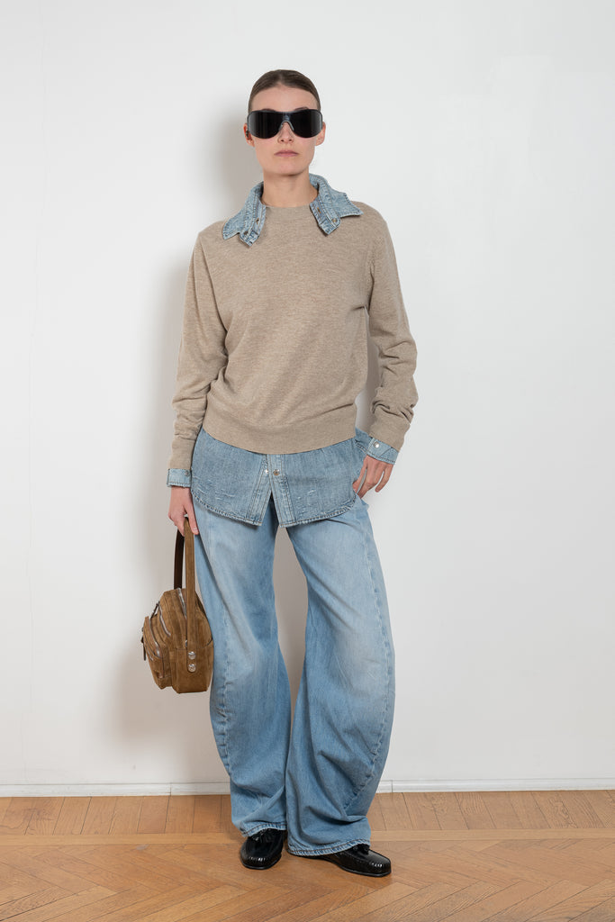 AcneStudios Layered Wool and Denim Knit