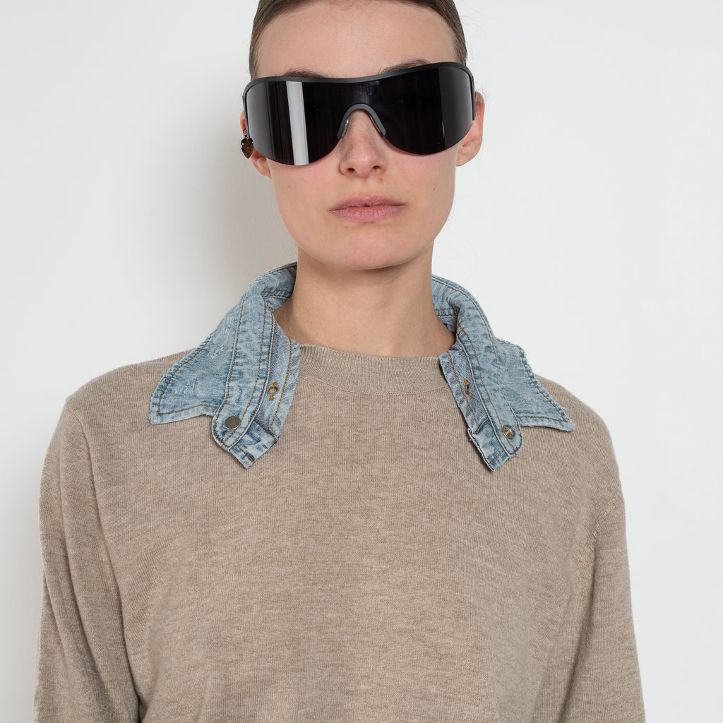 AcneStudios Layered Wool and Denim Knit