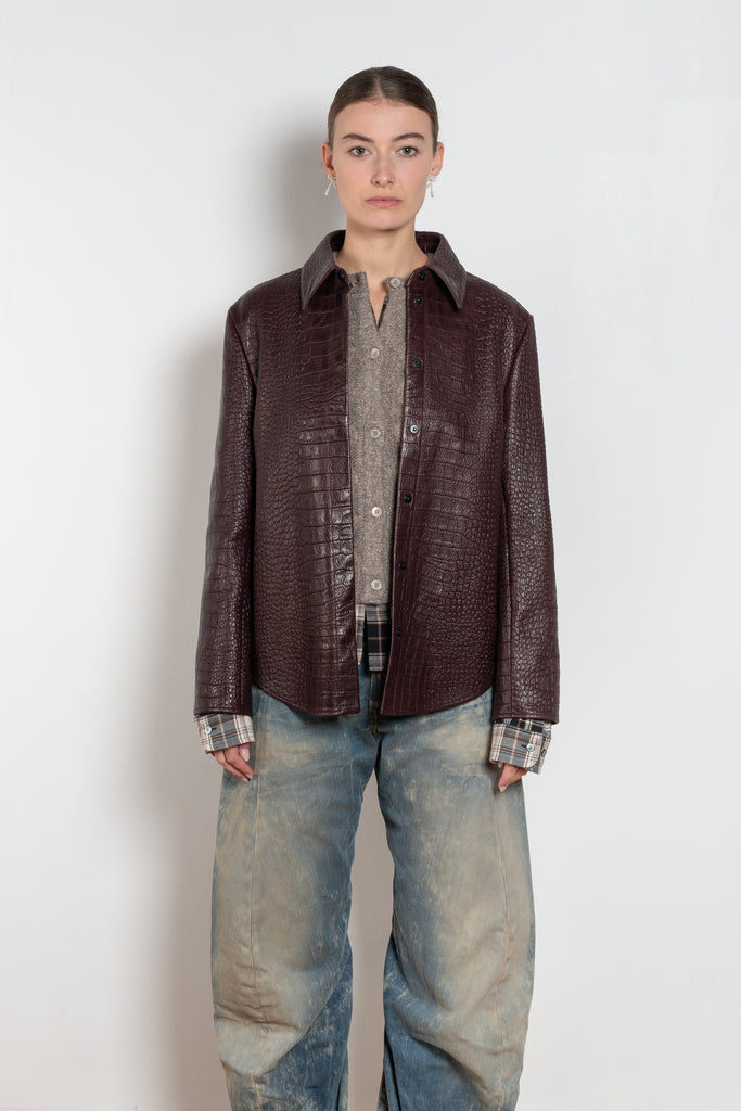 acne studios leather shirt jacket