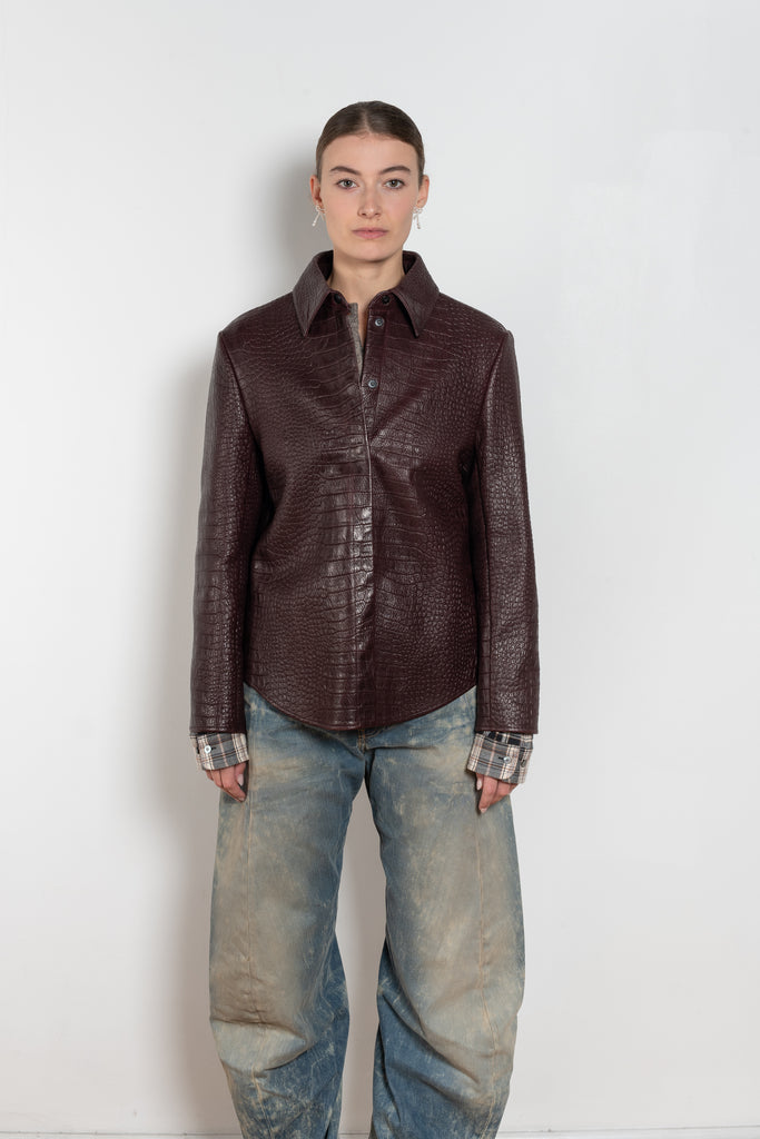 acne studios leather shirt jacket