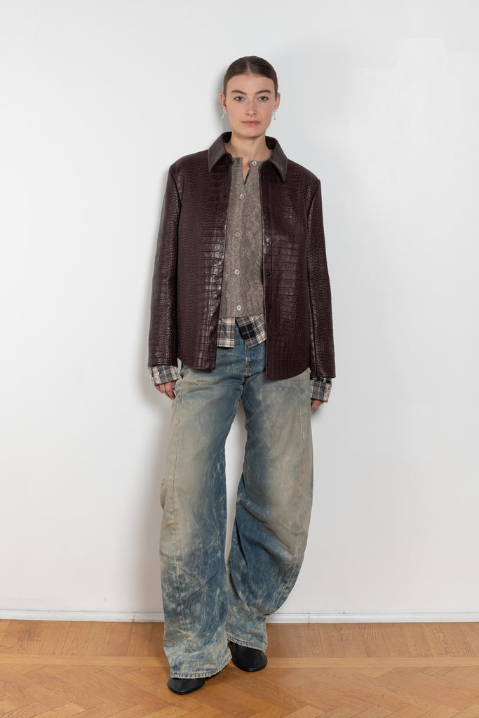 acne studios leather shirt jacket