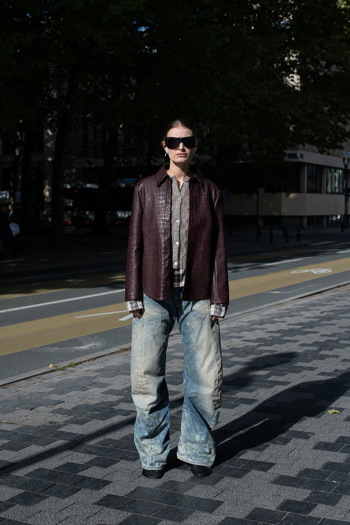 acne studios leather shirt jacket