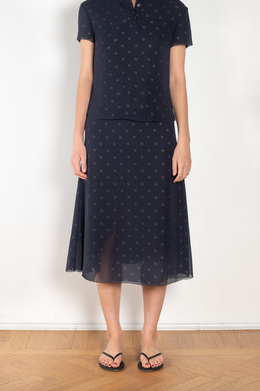 The Mesh Layered Skirt by Acne Studios features seasonal polka dot artwork, adorned with shredded cuts and double-layered mesh construction