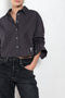 The Shirt Jacquard Pinstripe by Acne Studios is a button-up shirt in poplin cotton with a contrast bow embroidery