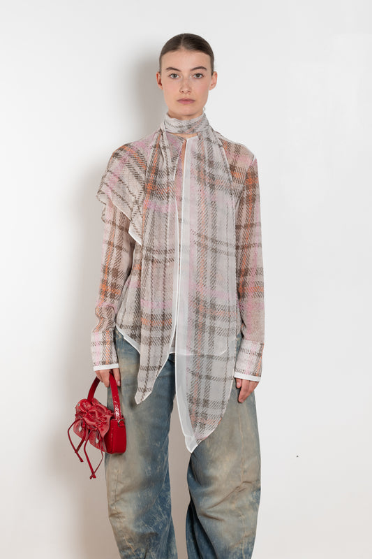 The Printed Silk Blouse by Acne Studios is crafted from lightweight silk with a trompe-l'oeil check print
