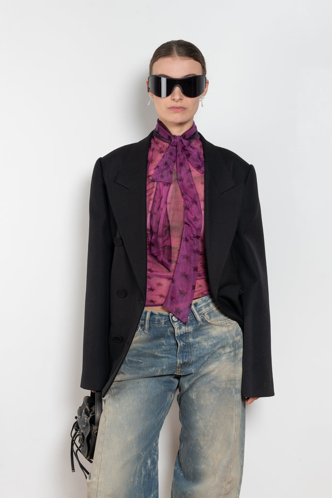 acne studios sheer bow blouse