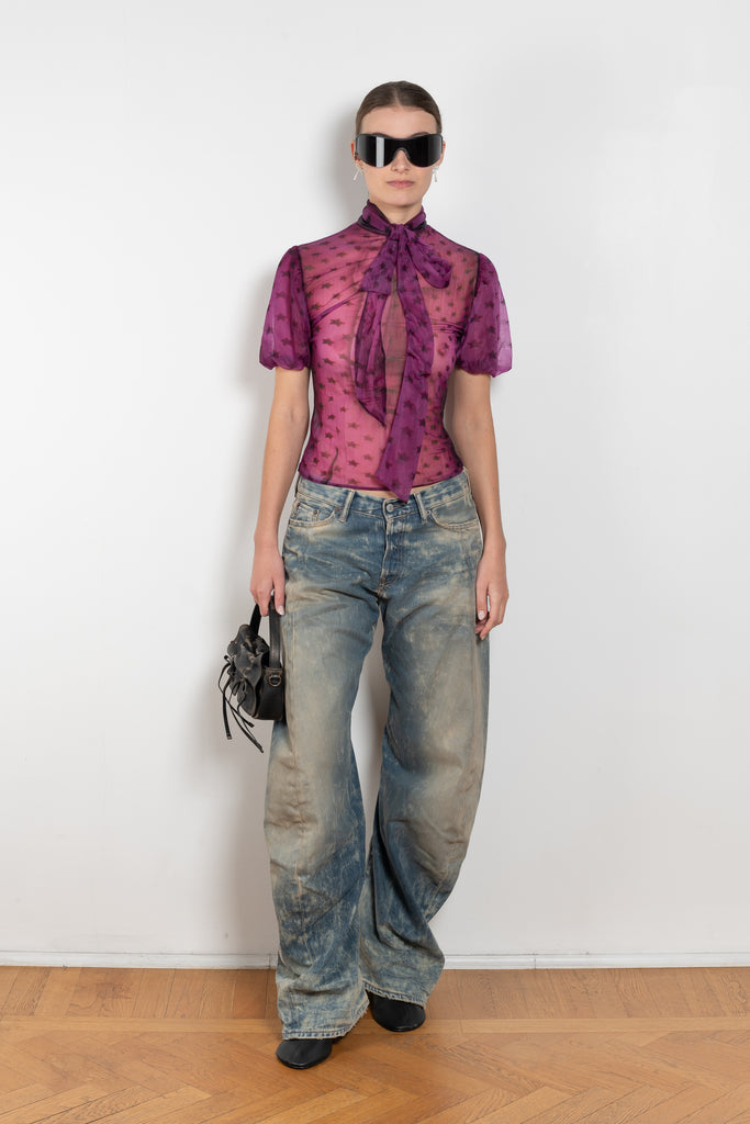 acne studios sheer bow blouse